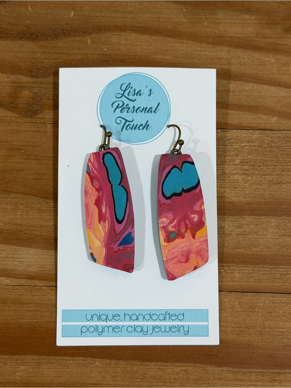 NWT Handmade Marbled Polymer Clay Earrings